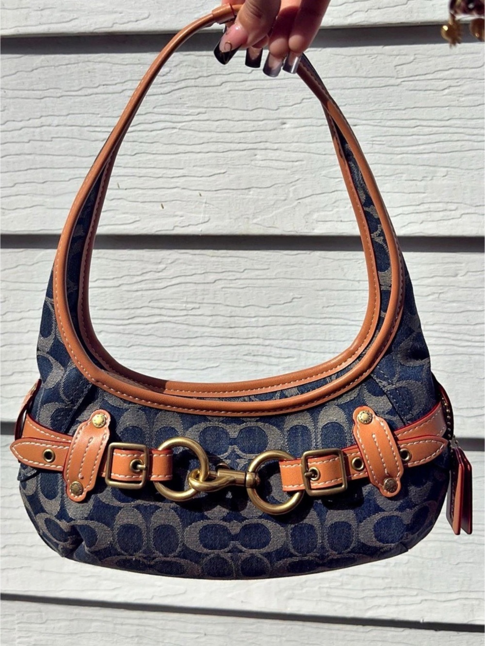 Coach Denim Belted Ergo Shoulder Bag - Picture 2 of 11